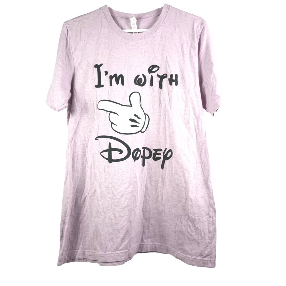 Ladies Sz M/L Funny Print Lavander Shirt Disney Style